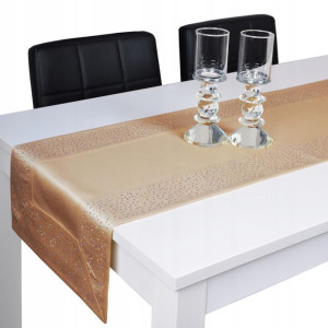 pas dekoracyjny SZMARAGD 40x140 kakaowy, cyrkonie