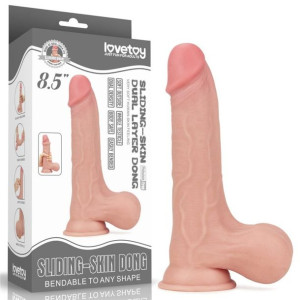 Dildo z przyssawką Sliding Skin Dual Layer 22 cm Lovetoy