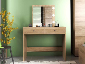 Toaletka kosmetyczna z lustrem i oświetleniem Megan 3 prosta dąb sonoma 50x