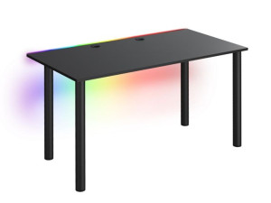 Tanie biurko dla gracza Basia XL czarne LED pilot przelotka 68x138cm