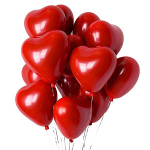 Balony SERCA czerwone DUŻE 50szt. POMEGRANATE