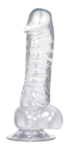 Dildo z przyssawką 18 cm Crystal Clear