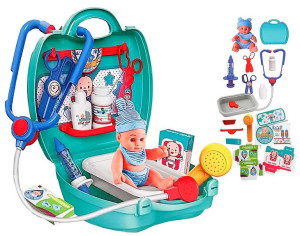 Mały Lekarz Doktor Zestaw W Walizce + Lalka Bobas