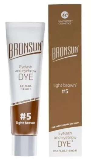 Farba do brwi rzęs BRONSUN farbka LIGHT BROWN brąz