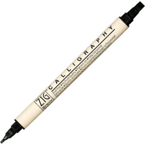 Pisak do kaligrafii Kuretake Calligraphy dwustronny 2 mm / 5 mm pure black