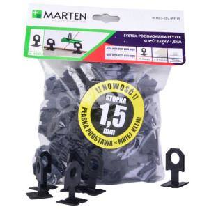 Szybki System Poziomowania Marten Czarny Klips 1,5mm 100sztuk