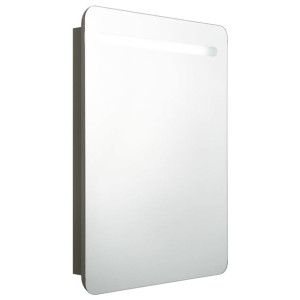 Szafka łazienkowa z lustrem i LED, antracytowa, 60 x 11 x 80 cm