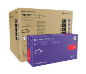 Rękawice nitrylowe nitrylex beFree long L karton 10 x 100 s.