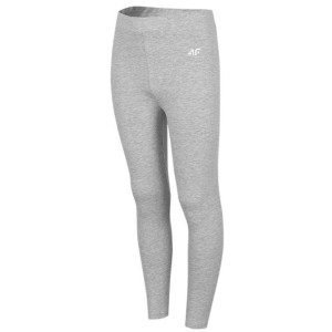 Legginsy dla dziewczynki 4f chłodny jasny szary melanż hjz22 jleg001 27m