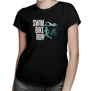 Triathlon - swim, bike, run - Damska koszulka na prezent dla triathlonistki
