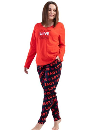 Piżama Damska Vienetta bawełniana +Size 2XL długa