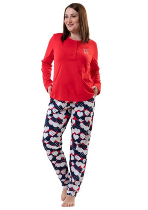 Piżama Damska Vienetta bawełniana +Size 1XL długa
