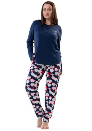 Piżama Damska Vienetta bawełniana +Size 4XL długa