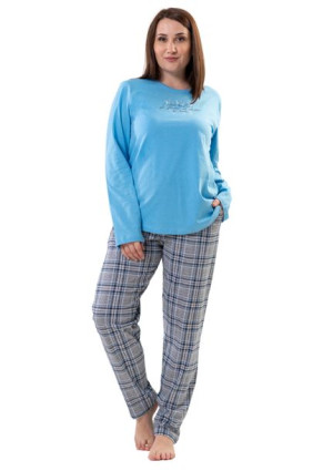 Piżama Damska Vienetta bawełniana +Size 3XL długa