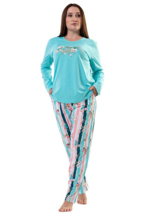 Piżama Damska Vienetta bawełniana +Size 4XL długa