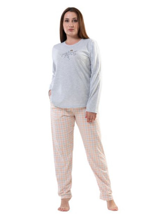 Piżama Damska Vienetta bawełniana +Size 2XL długa