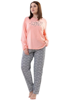 Piżama Damska Vienetta bawełniana +Size 1XL długa