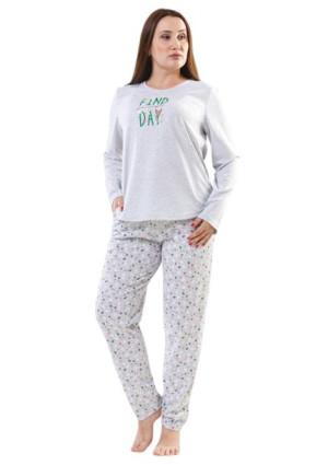 Piżama Damska Vienetta bawełniana +Size 4XL długa