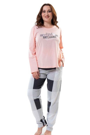 Piżama Damska Vienetta bawełniana +Size 1XL długa