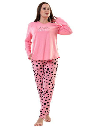 Piżama Damska Vienetta bawełniana +Size 2XL długa