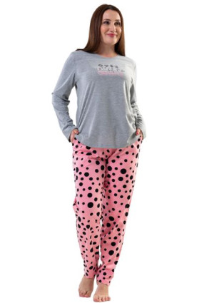 Piżama Damska Vienetta bawełniana +Size 1XL długa