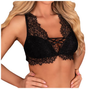 Biustonosz koronkowy Miękkie miseczki Czarny S/M Danaramis LC 90643 - S/M