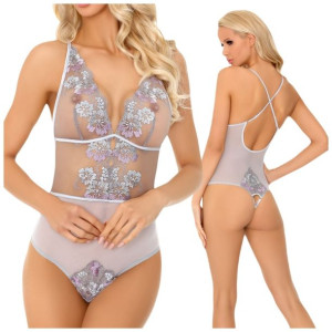 Ekskluzywne body tiulowe delikatne L/XL Corrine LC 90492 - L/XL
