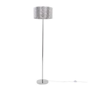 Lampa podłogowa metalowa srebrna NUON