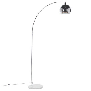 Lampa podłogowa metalowa srebrna PAROO