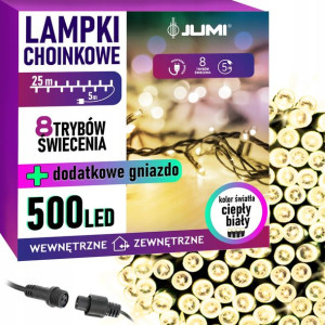 LAMPKI CHOINKOWE 500 LED ciepły biały girlanda