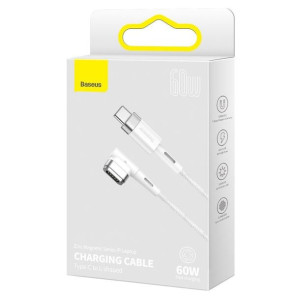 Kabel Baseus Zinc Magnetic Kątowy 60w Usb-c Do Macbook 2m White