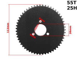 Zębatka Tył Pocket 25h 55z 26mm