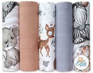 Ega Pieluchy Kolorowe Tetrowe Wielorazowe 70x80 5-PAK Zestaw nr 5 6797