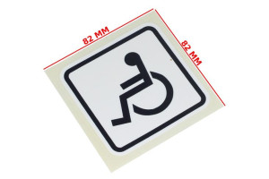 Naklejka Inwalida Czarno-biało Kat-d