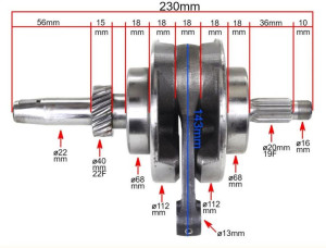 Wał Korbowy Atv 200cc Bashan Pin 13mm