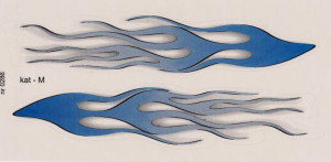 Naklejka Płomienie Niebieska Kat-m 0286 220x110mm