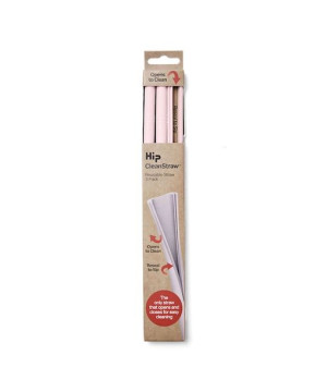 Słomki Silikonowe Zestaw 3 szt. HIP - DUSTY PINK
