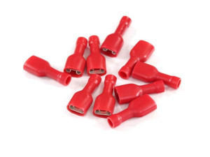 Konektor Płaski 6,3mm Żeński Pełna Izolacja, 0,8mm, 0,5-1,5mm, 10szt