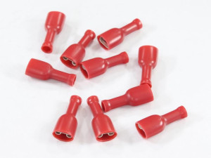 Konektor Płaski 6,3mm Żeński Pełna Izolacja, 0,8mm, 0,5-1mm