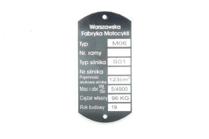 Tabliczka Znamionowa Wfm M06