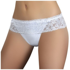Majtki Białe Stringi z koronką Eleganckie panty S Josefina White - S