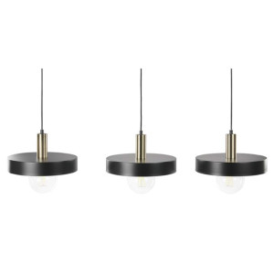 Lampa wisząca 3-punktowa metalowa czarno-złota HARENA