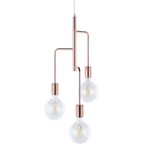 Lampa wisząca 3-punktowa metalowa miedziana BOGNA