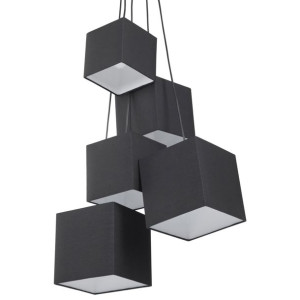 Lampa wisząca 5 kloszy czarna MESTA