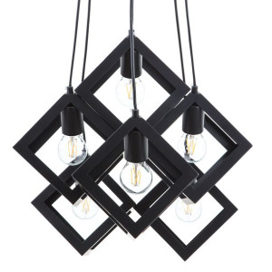 Lampa wisząca 6 kloszy metalowa czarna CHRISOLA