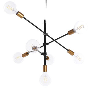Lampa wisząca 7-punktowa metalowa czarna CREMERA