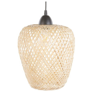 Lampa wisząca bambusowa jasne drewno BOMU