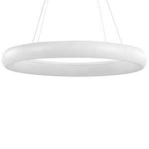 Lampa wisząca LED metalowa biała BAGO