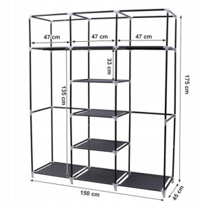 Szafa Songmics 150 x 175 x 45 cm czarny