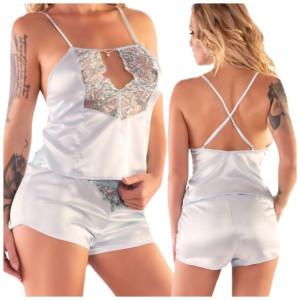 Elegancka piżama damska z koronką Satynowa L/XL Fanthera LC 90561 - L/XL